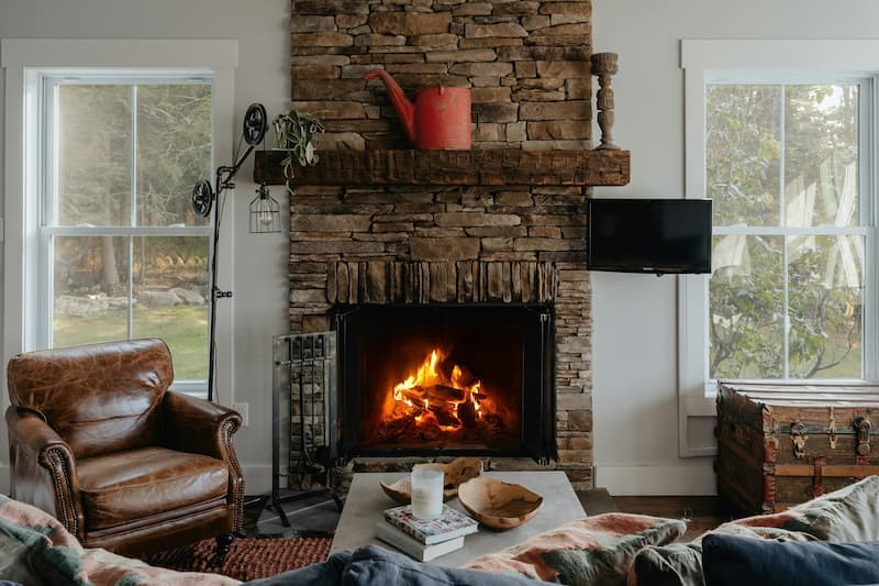 Warm living room in winter